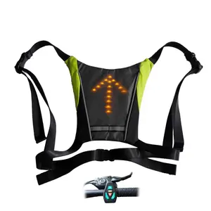 led light reflective safety vest turn signal bicycle reflective warning vests with remote controller