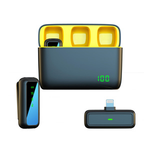 Micrófono de solapa inalámbrico para teléfono <span class=keywords><strong>Android</strong></span> Micrófono de solapa dual USB C para iPhone Clip de cancelación de ruido en el estuche de carga del micrófono - Product Image 5