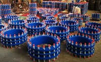 Raccord de démontage à double bride pour l'installation de vannes de conduites d'eau, joint télescopique en fonte ductile contraint avec tirants