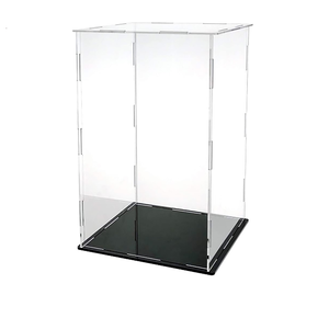 Boîte de présentation en acrylique pour jouets Base noire empilable transparente anti-poussière pour figurines d'<span class=keywords><strong>action</strong></span> <span class=keywords><strong>Lego</strong></span> Pop Mart Présentoir de table - Product Image 1