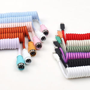 Pro Tùy Chỉnh USB C Để C Đôi Tay Cuộn Cáp Với Có Thể Tháo Rời Kim Loại Aviator Kết Nối Cho Bàn Phím Cơ Khí - Product Image 6