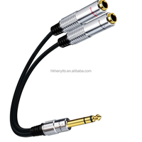 Adaptateur de câble audio stéréo TRS 6,35 mm écologique avec conducteur en cuivre pur en métal et PVC pour appareil photo, PC, haut-parleurs, microphone