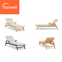 Chaises longues de patio en teck empilables, imperméables, confortables pour la plage, populaires pour les piscines extérieures