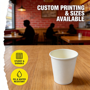 Custom Printed Single Wall Food Grade Paper <b>Cups</b> <b>Disposable</b> Hot Drink Use Flexible MOQ Available - Product Image 4