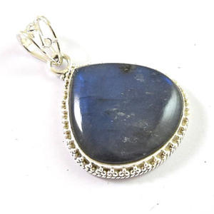 Colgante de Plata de Ley 925 labradorita de Fuego Azul piedra preciosa Jaipur hecho a mano moda duradera venta al por mayor joyería India - Product Image 4