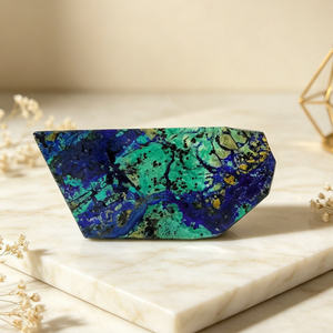 Ornamento in Cristallo Naturale di Azurite e Malachite, Forma Libera Lucidata, Collezione <span class=keywords><strong>Minerale</strong></span> per Decorazione Casa, Guarigione Reiki e Spiritualità - Product Image 3