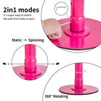 Poteau portable en acier inoxydable enduit de poudre rose Portatil de tube de sport et de divertissement facile à transporter pour Pole Dance