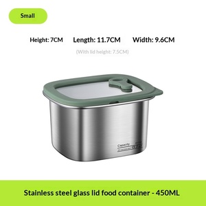 Contenedor de Almacenamiento de Alimentos de Acero Inoxidable 304 con Tapa Ventilada, Caja Metálica Hermética para Preparación de Comidas - Product Image 2