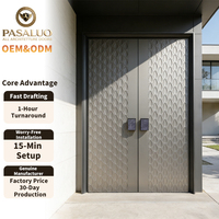 Portes d'entrée extérieures résidentielles en fer forgé sur mesure, design unique OEM PSL 2026, pour villas et maisons