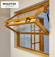 Ventana Corredera de Aluminio con Vidrio Templado y Aspecto de Madera, Impermeable, de Tamaño Personalizado, para Cafetería Residencial, Cocina de Villa, Marca Wharton