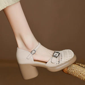 Nouvelle Collection Automne-Été : Chaussures Mary Jane à Talon Carré, en Cuir Premium, Style Rétro Français avec Bride Croisée, Idéales pour Mariage - Product Image 5