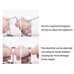 FRRK 1 Par de Pinzas Metálicas para Pechos con Cadena y Campana, Pinzas para Pezones, Juego Sexual para Adultos, Bondage, Juguetes Sexuales BDSM - Product Image 4
