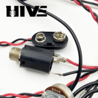 Vente directe usine : Harnais de câblage de circuit de guitare avec préampli actif 2 bandes EQ et micro de basse 2V2T pour guitare basse, avec boîtier de batterie 9V à vis