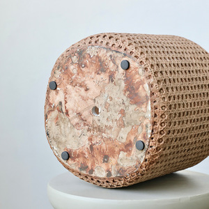 Nouvel arrivage: Panier tissé de <span class=keywords><strong>grand</strong></span> diamètre Pot de fleur <span class=keywords><strong>en</strong></span> ciment Jardinière de jardin <span class=keywords><strong>en</strong></span> <span class=keywords><strong>béton</strong></span> pour salon avec plateau - Product Image 4