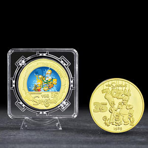 Moneda Conmemorativa de Metal de <span class=keywords><strong>los</strong></span> <span class=keywords><strong>Simpson</strong></span>, Personajes de Dibujos Animados, Chapada en Oro de 24k - Product Image 2