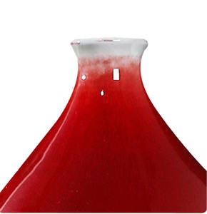 Vase à fleurs de table en céramique de porcelaine chinoise moderne, gourde émaillée rouge avec motif d'oiseau, style <span class=keywords><strong>Art</strong></span> déco pour la décoration intérieure - Product Image 3