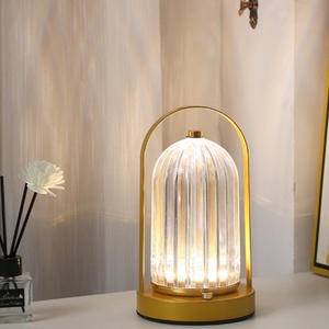 Lampe de table LED en métal et cristal, rechargeable, à intensité variable, avec commande tactile, pour décoration de chevet, bureau, camping, fêtes, cadeau - Product Image 3