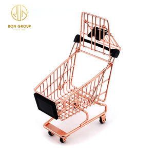 Groothandel Restaurant Keuken Mini Supermarkt Trolley Winkelwagen Staal Goud Frieten Mand Metalen Snacks Trolley - Product Image 2