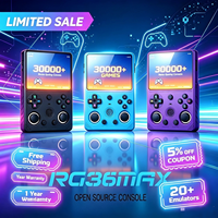 Console de jeu portable RG36max. Écran IPS de 3,5 pouces, système Linux open-source, cadeau de Noël, batterie intégrée de 40000 mAh
