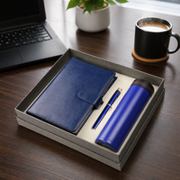 Ensemble cadeau d'entreprise personnalisé avec logo, carnet A5, stylo métallique, bouteille d'eau isotherme, cadeau promotionnel d'entreprise pour les événements