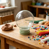 Globe à neige en verre vide de 80 mm à faire soi-même avec des motifs croix/religieux/Feng Shui pour enfants - Écologique et réutilisable