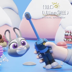 Brosse à dents évolutrice Zootopia, figurines mignonnes Nick et Judy, brosse à dents transformable à poils souples, brosse à dents à poils fins, cadeaux pour enfants - Product Image 3