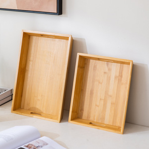 Autonomy Slanted Bamboo <b>Tray</b> With Handle For Tea Serving And Dessert Plating 30x20cm - Product Image 3