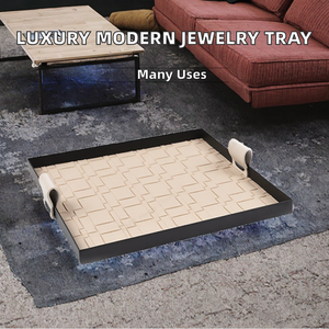 Leather Storage Tray Tableware Organizer Premium PU Leather Serving Tray For Home <b>Kitchen</b> Dining <b>Table</b> Use - Product Image 2