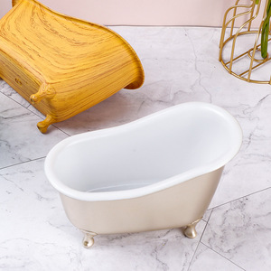 <b>Mini</b> Bathtub <b>Storage</b> <b>Box</b> 0.5L Solid Color Eco-Friendly Desktop Makeup Organizer - Product Image 4