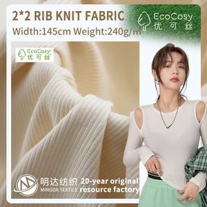 Органический хлопок искусственный шелк спандекс ткань <span class=keywords><strong>2</strong></span>*<span class=keywords><strong>2</strong></span> ребра вязать для женщин камзол Премиум комфорт и стиль - Product Image 5