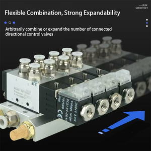 Blocco Valvole Elettromagnetiche SOVE 4V210-08 - Collettore Multi-Valvola con Elettrovalvole a 2 Posizioni e 3 Vie per Cilindri Pneumatici - Product Image 3