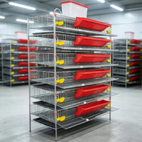 Système de cages modulaires pour cailles avec structure en H pour les installations d'élevage avicole à haute densité