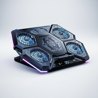 Support de refroidissement pour ordinateur portable à quatre ventilateurs, refroidi par air, en aluminium et plastique, pour bureau et e-sport