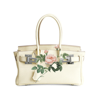 Sac fourre-tout de luxe en cuir pleine fleur de vachette véritable TOGO, grande capacité, durable, avec fermoir à fermoirs, pour femme, idéal pour les voyages