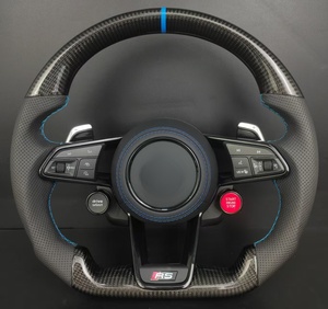 Volante de Fibra de Carbono con Franja Personalizada y Logotipo RS para <span class=keywords><strong>Audi</strong></span> A3/A4/<span class=keywords><strong>A5</strong></span>/A6/A7/S3/S4/S5/RS3/RS4/RS5/RS6/R8/Q5/Q7/A8, Material Personalizado - Product Image 1