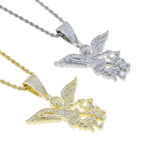 แฟชั่นแวววาวผู้ชายเด็ก<span class=keywords><strong>ชาย</strong></span>ศาสนาฮิปฮอปเครื่องประดับ5A สร้อยคอจี้ปีศาจ CZ - Product Image 4