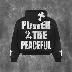 Sudaderas con capucha informales de peso pesado personalizadas para hombre, conjuntos de sudaderas, ropa de calle con cremallera, estampado de transferencia de calor, cuerdas de lavado ácido de gran tamaño - Product Image 3