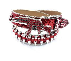 カスタム カラー 合金 メタル バックル ウエスタン スタイル ラインストーン ウエスト バレット ベルト PU レザー 日常 使用 - Product Image 3