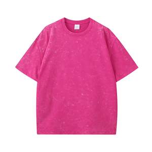 Camiseta Azul para Hombre, Corte Holgado, Cuello Redondo, Algodón Batik, Manga Corta, Diseño Desgastado, Estilo Casual - Product Image 5