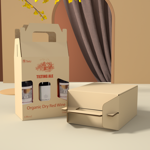 Biểu Tượng Tùy Chỉnh Kraft Giấy Bia Rượu Vang Đỏ Mang Hộp 2 Chai 3 Chai Rượu Vang Hộp Với Xử Lý Cửa Sổ Hộp Với Divider - Product Image 2