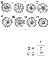 Nouvelles écrous de roue 6509769AA 6502738 pour Jeep Dodge Chrysler M12*1.5 2011-2023