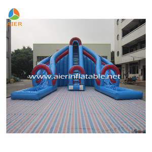 Scivolo acquatico gonfiabile gigante a doppia corsia <span class=keywords><strong>blu</strong></span> con doppie piscine, resistente per eventi estivi, parchi acquatici e aziende di <span class=keywords><strong>noleggio</strong></span> eventi - Product Image 2