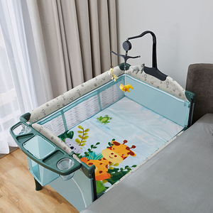 Lits de chevet pour <span class=keywords><strong>bébé</strong></span>, berceau portable, <span class=keywords><strong>lit</strong></span> de couchage pliable pour <span class=keywords><strong>bébé</strong></span>, parc avec motif mignon - Product Image 1