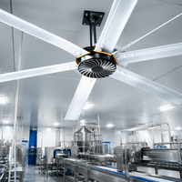 Ventilateur HVLS avec éclairage, ventilateur de plafond industriel de 24 pieds, kit d'éclairage LED pour entrepôt, atelier