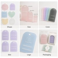 Présentoir personnalisé en acrylique pour pinces à cheveux, carte d'emballage transparente pour accessoires, carte à bijoux avec fente et impression de logo