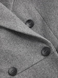 <span class=keywords><strong>Blazer</strong></span> de Mujer Gris de Lana Mezclada con Doble Botonadura, Cuello Solapa y Cintura Ajustada, Chaqueta Elegante para Oficina - Product Image 5