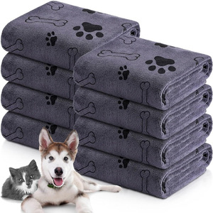 Wholesale Custom Soft Absorbent Lint-Free <strong>Microfiber</strong> Dog Paw <strong>Bath</strong> <strong>Towel</strong> Quick Dry for Dog Drying Knitted Pet Supplies - Product Image 1