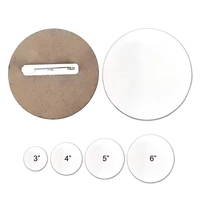 Badges nominatifs ronds modernes en MDF personnalisables par sublimation, 3/4/5/6 pouces, pour badge d'identification de serveur