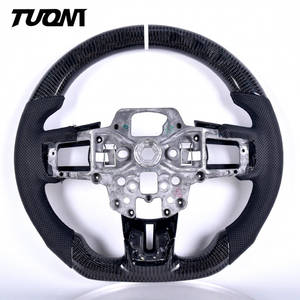 Volante de fibra de carbono personalizado al por mayor, ajuste de fondo plano para <span class=keywords><strong>Ford</strong></span> <span class=keywords><strong>Mustang</strong></span> 2015-2023 Performance Racing Style - Product Image 2
