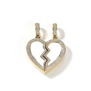 DAIHE personnalisé <span class=keywords><strong>photo</strong></span> pendentif collier bijoux coeur <span class=keywords><strong>brisé</strong></span> Couples <span class=keywords><strong>Photo</strong></span> glacé pendentif <span class=keywords><strong>amour</strong></span> Couples pendentif collier - Product Image 5